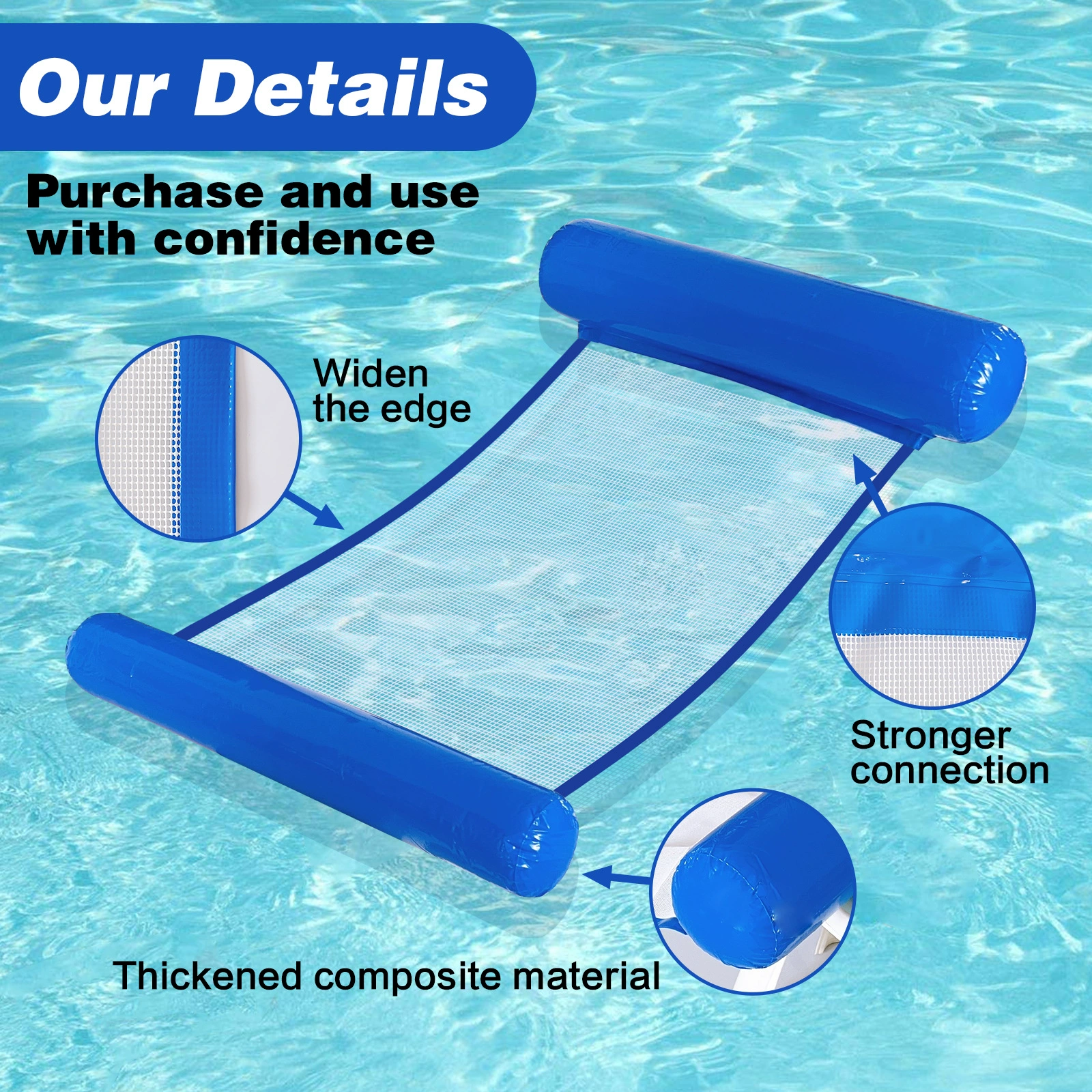 ПВХ покрытие износостойкая сетчатая ткань прохладный надувной водный плавучий взвод высокого качества ткани для отдыха на воде шезлонги