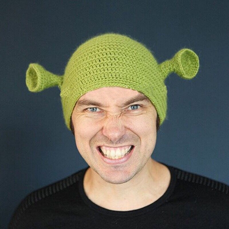 The Same Style Hat for Both Boys and Girls, Autumn and Winter Green Shrek Woolen Hat, Funny Cross-Border Handmade Knitted Hat The Same Style Hat for Both Boys and Girls, Autumn and Winter Green Shrek Woolen Hat, Funny Cross-Border Handmade Knitted Hat
