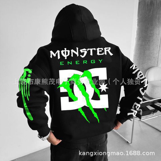 2025秋季新款魔爪男士连帽卫衣时尚休闲3D数码印花欧美外贸跨境|undefined