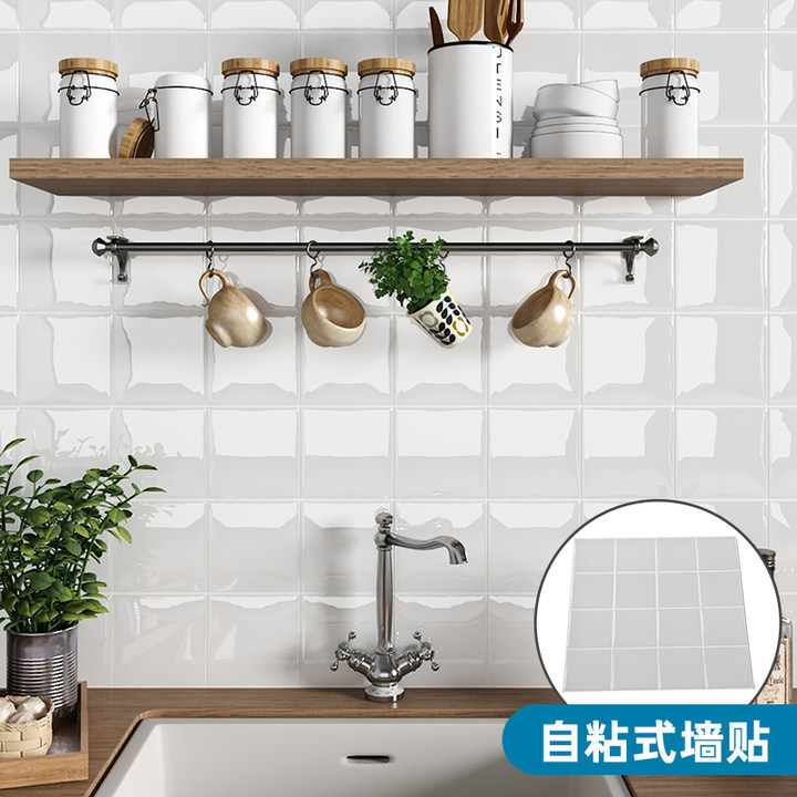 Creativo ladrillo blanco autoadhesivo 3D pegatinas de pared epoxi impermeable aceite decoración de interiores papel tapiz ventas directas de fábrica