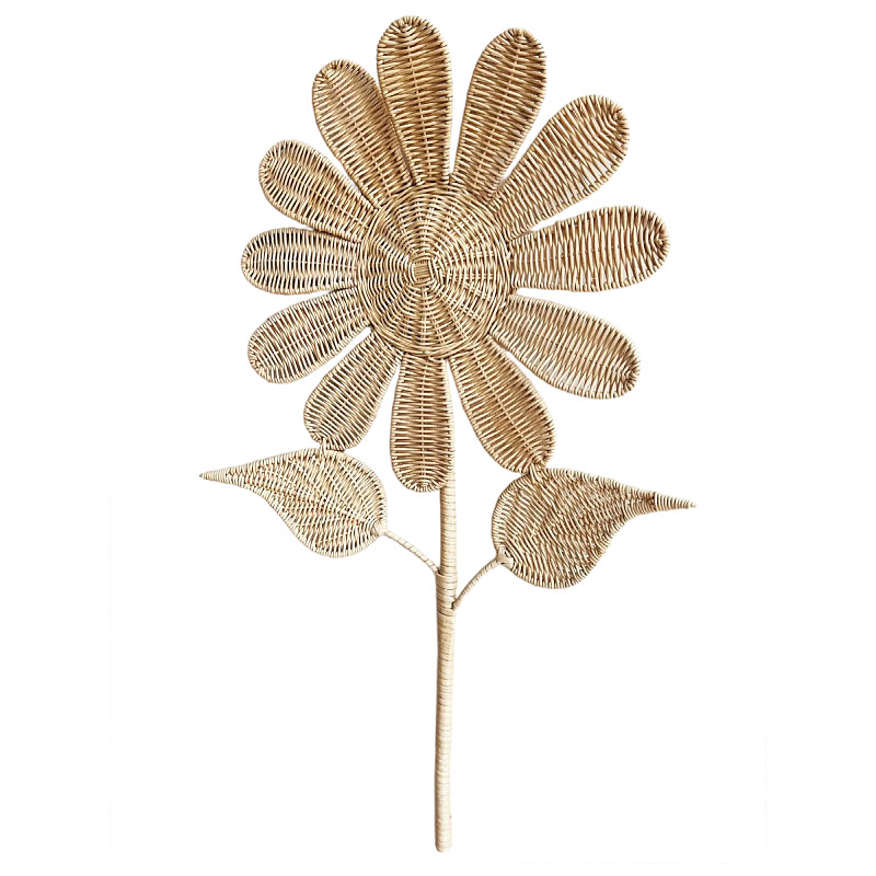 Viento nórdico tejido a mano de caña girasol flores de pared decoración de pared decoración de pared decoración de pared