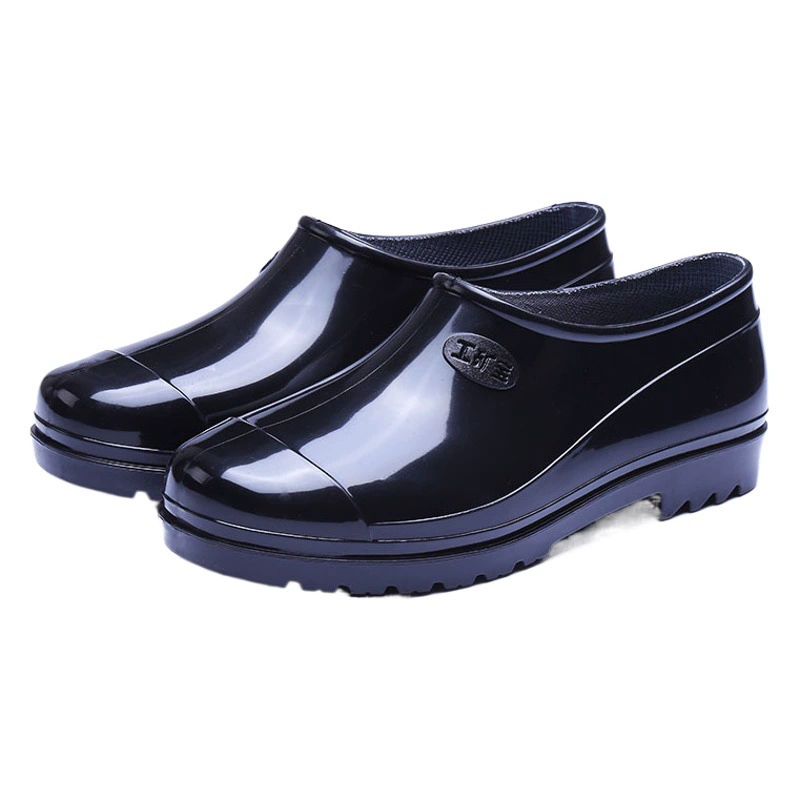 Дождевые сапоги с низким верхом для промышленных и горнодобывающих предприятий, водонепроницаемые сапоги, резиновые сапоги, Мужская теплая резиновая обувь для взрослых с мелким ртом, галоши, нескользящая короткая трубка, рабочее лето