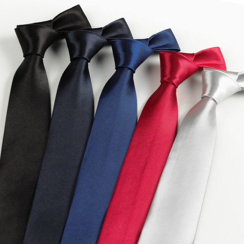 Black Tie Men's 8cm Sading Tie Business Professional Dress Team Monochrome Groom Wedding Red