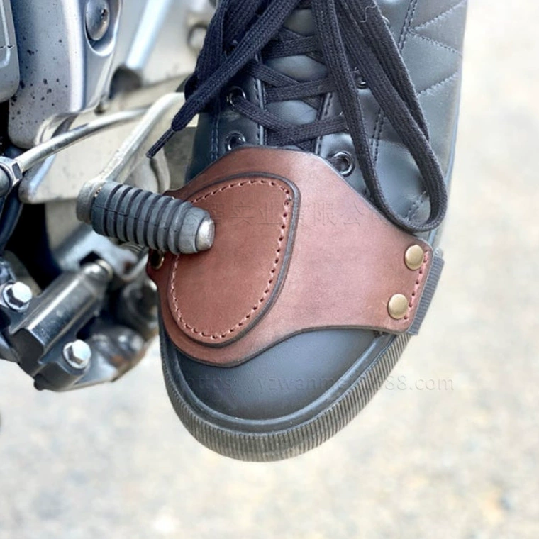 Старомодная мотоциклетная накладка на носок педали на резинке, антифрикционный кожаный чехол для обуви
