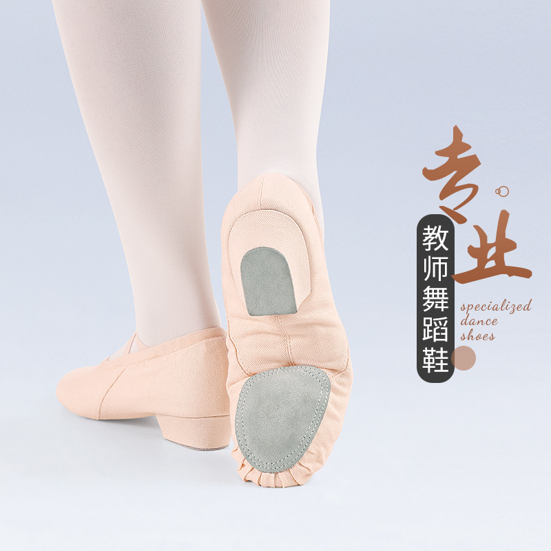 Zapatos de baile femenino Zapatos de baile cuadrados con zapatos de profesor danza de nacionalidad con lona de adultos zapatos de baile de fondo suave