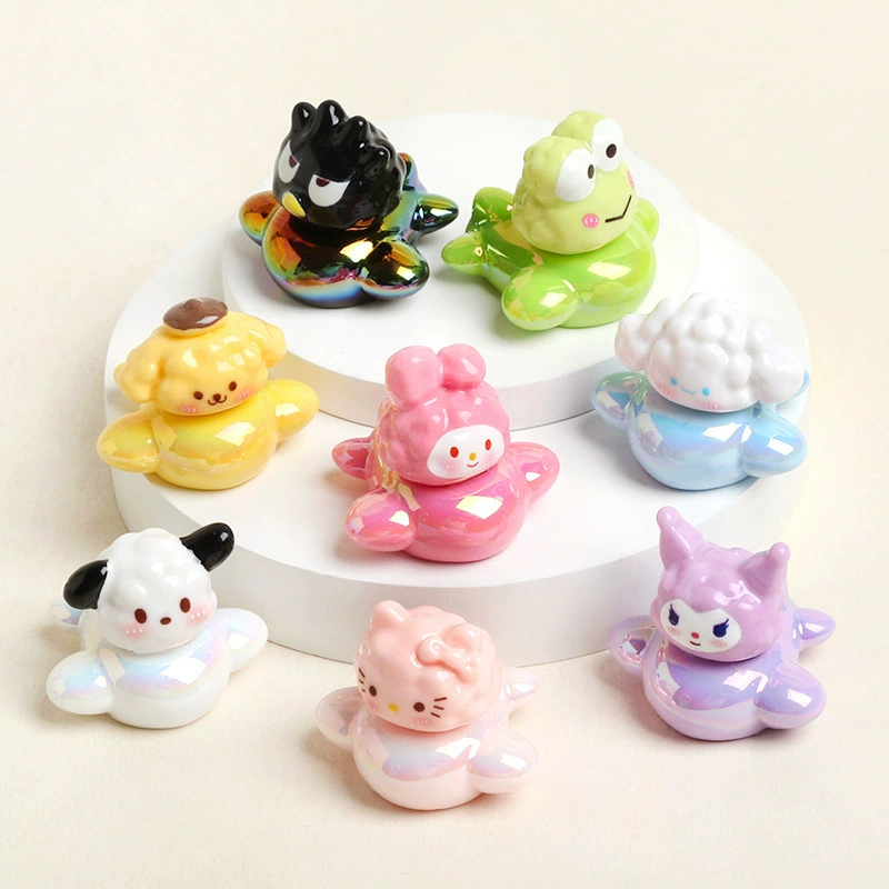 Мультяшные гальванические аксессуары для самолетов Sanrio, автомобильные трехмерные украшения, подвески из смолы, автомобильные маленькие украшения, пара