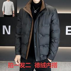 潮流男装纯色简约立领50羽绒服2025冬男士休闲百搭羽绒保暖外套男