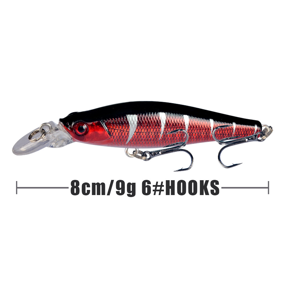 Sinking Minnow Fishing Lures 80mm 9g Hard Plastic Baits Fresh Water Bass Swimbait Tackle Gear