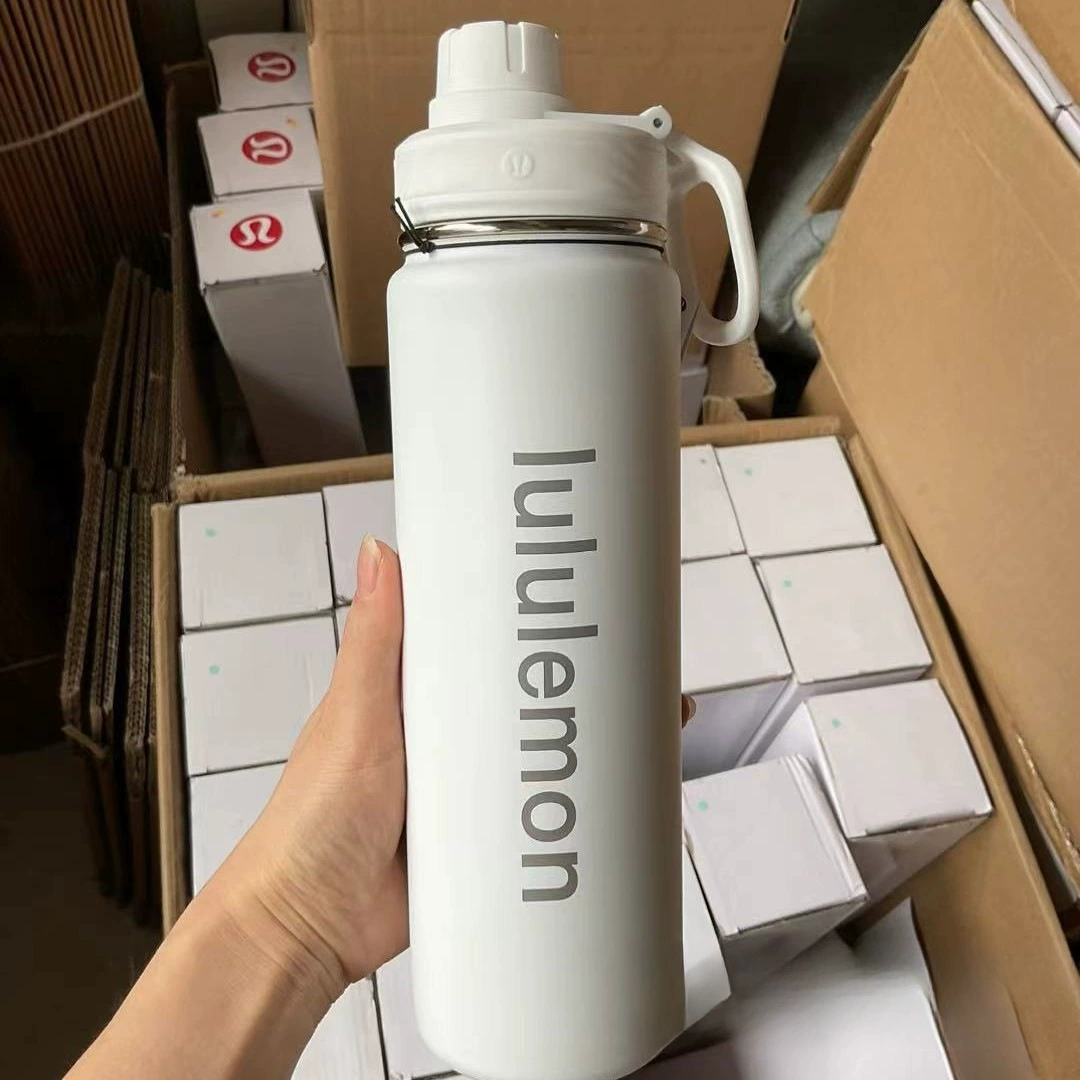 Спортивная бутылка для воды Lulu, термокружка для активного отдыха, йога-бутылка 710 мл, большая емкость, белый, розовый, синий, для мужчин и женщин