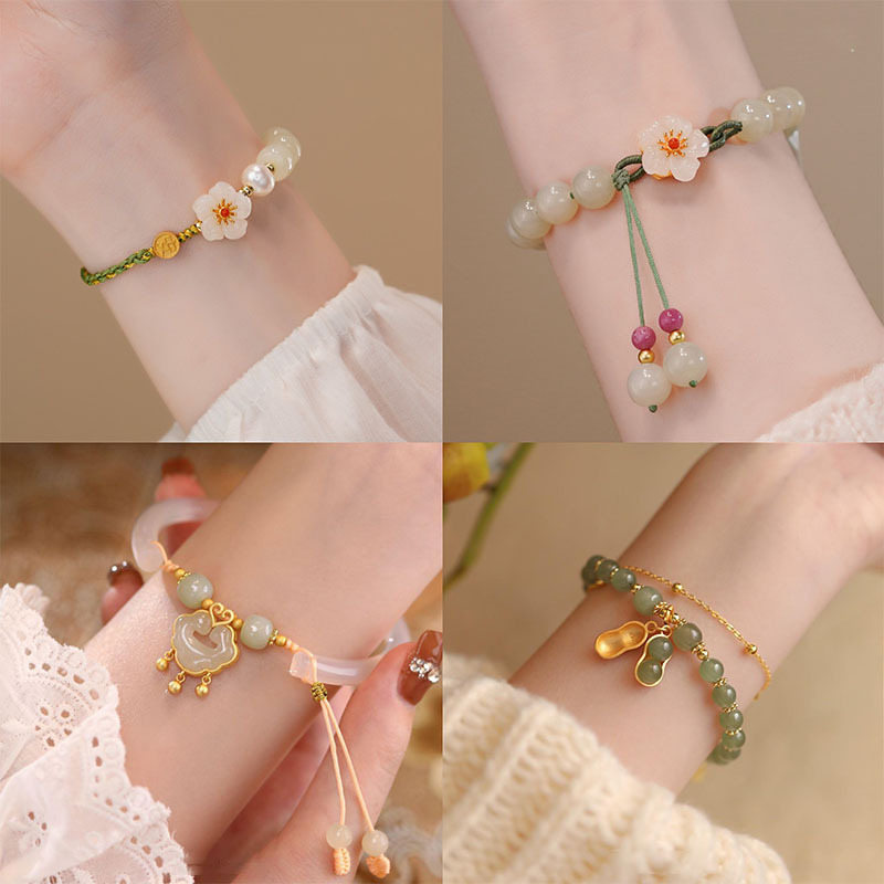 Blessing Full of Small Peach Blossom Bracelet Rope Bracelet Bracelet Bracelet for Peach Blossom Rope Transfer Bead Gift Female Ethnic Style Bracelet Blessing Full of Small Peach Blossom Bracelet Rope Bracelet Bracelet Bracelet for Peach Blossom Rope Transfer Bead Gift Female Ethnic Style Bracelet