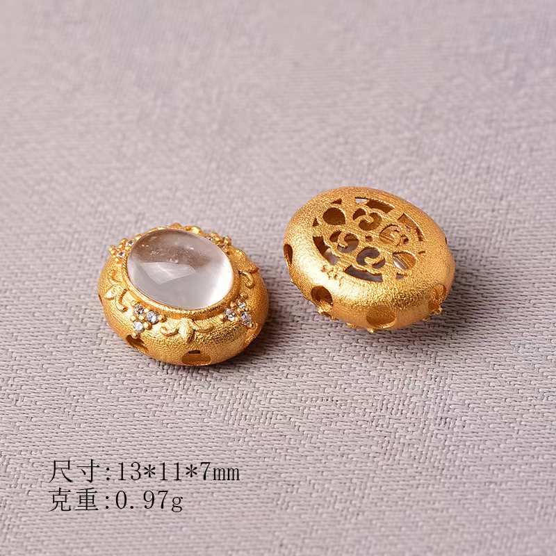 S925 Silver Gold Plated Bracelet Shuimo Jade String Ornament DIY Handmade Bead Partition Semi-finished Beaded Diy Ornaments Handmade Matching