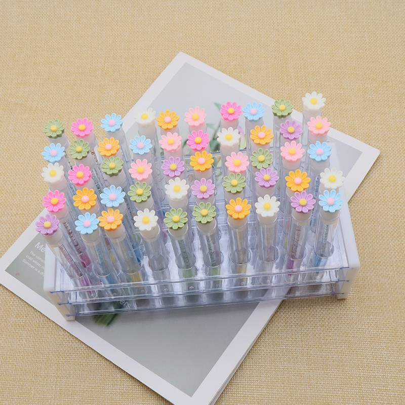 Daisy Independent Test Tube Crystal Eyelash Brush Reusable Transparent Tube Disposable Eyelash Brush Eyebrow Makeup Brush