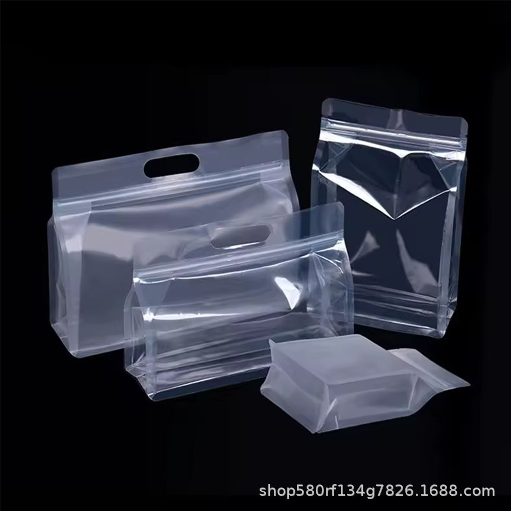 八边封自立自封骨茶叶包装袋透明磨砂干果包装袋牛皮纸密封礼品袋