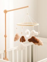 北欧风云朵床铃摇铃挂件婴儿床头支架宝宝安抚玩具儿可旋转