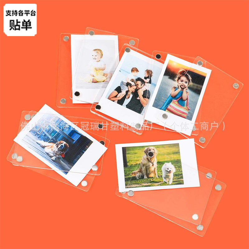 Transparent Acrylic Refrigerator Magnetic Photo Frame Double-Sided Photo Magnet Frame Photo Fuji Film Display Frame