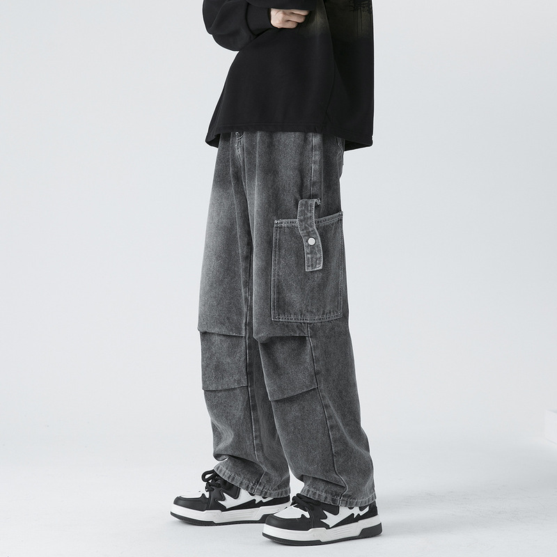Customized Washed Retro High Street Work Jeans for Men Spring American Fashion Brand Vibe Straight Casual Long Pants Customized Washed Retro High Street Work Jeans for Men Spring American Fashion Brand Vibe Straight Casual Long Pants