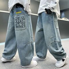 男童裤子新款秋装牛仔裤2025春秋儿童裤子中大童宽松帅气男孩长裤
