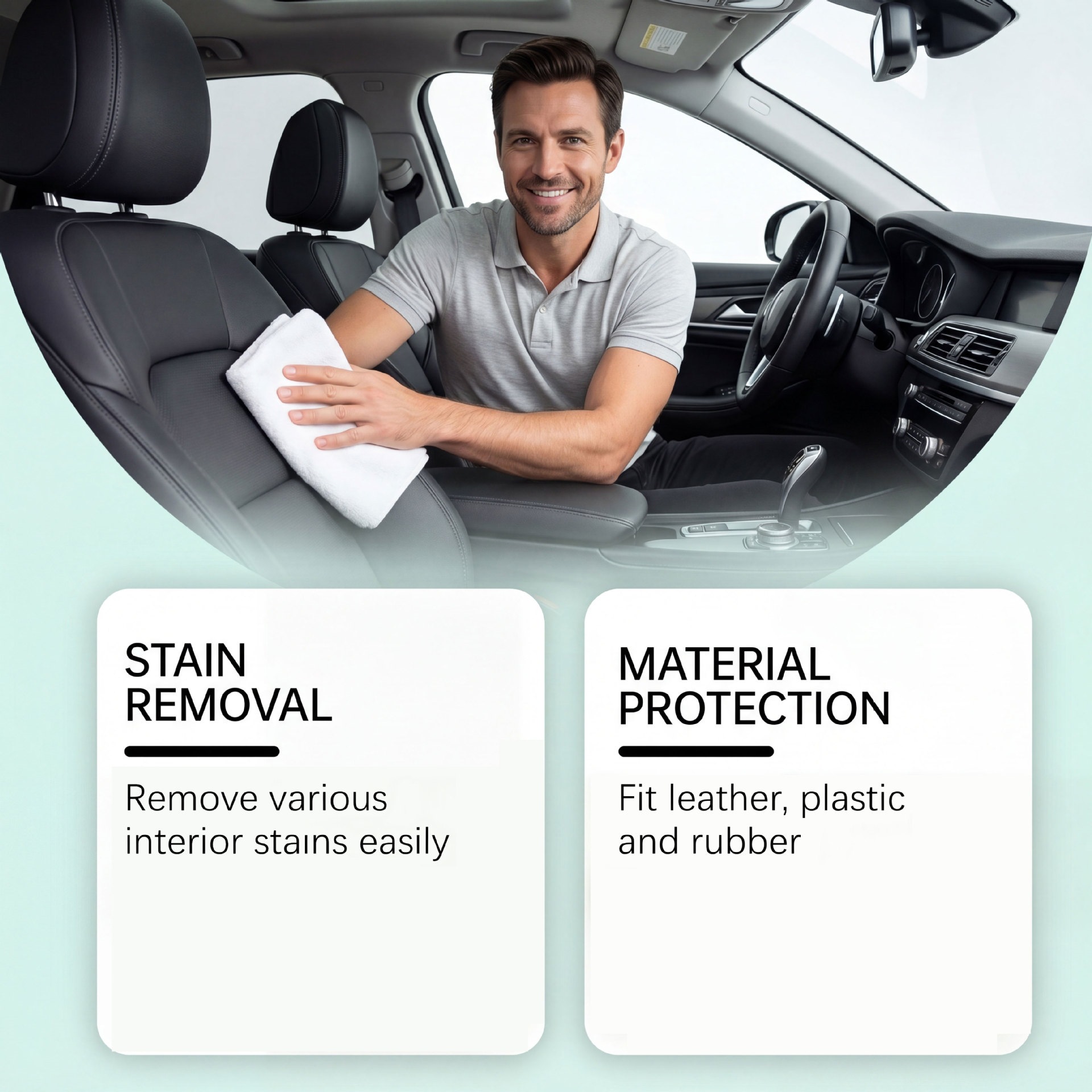RONAVIA Car Interior Cleaner - Gentle formula suitable for multi-material car interior cleaning and maintenance, providing long-lasting shine