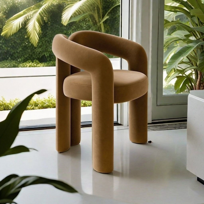 シンプルなクリームスタイルの化粧椅子、家庭用化粧スツール、ネイルサロンチェア、シンプルな寝室のシングルカジュアルダイニングチェア|undefined