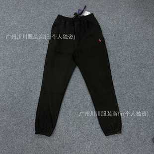 High-Quality Cross-Border Export Jogger Rl Lava Pony Embroidered Unisex Solid Color Straight Fleece Sweatpants Couple
