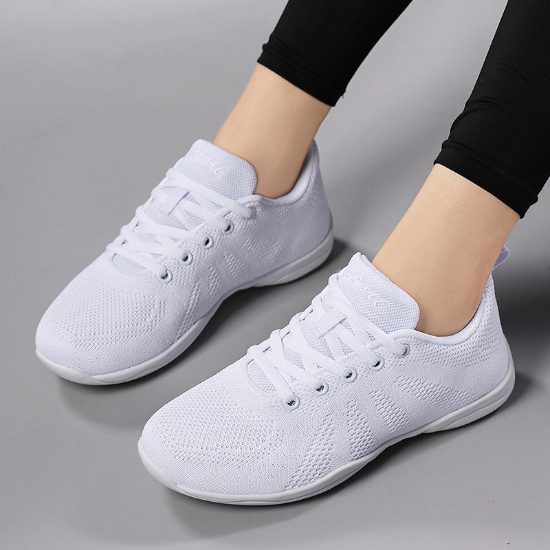 Grupo competitivo aeróbicos zapatos blancos zapatos de fitness deportes porristas zapatos de entrenamiento de las mujeres zapatos de competencia de fondo suave niños