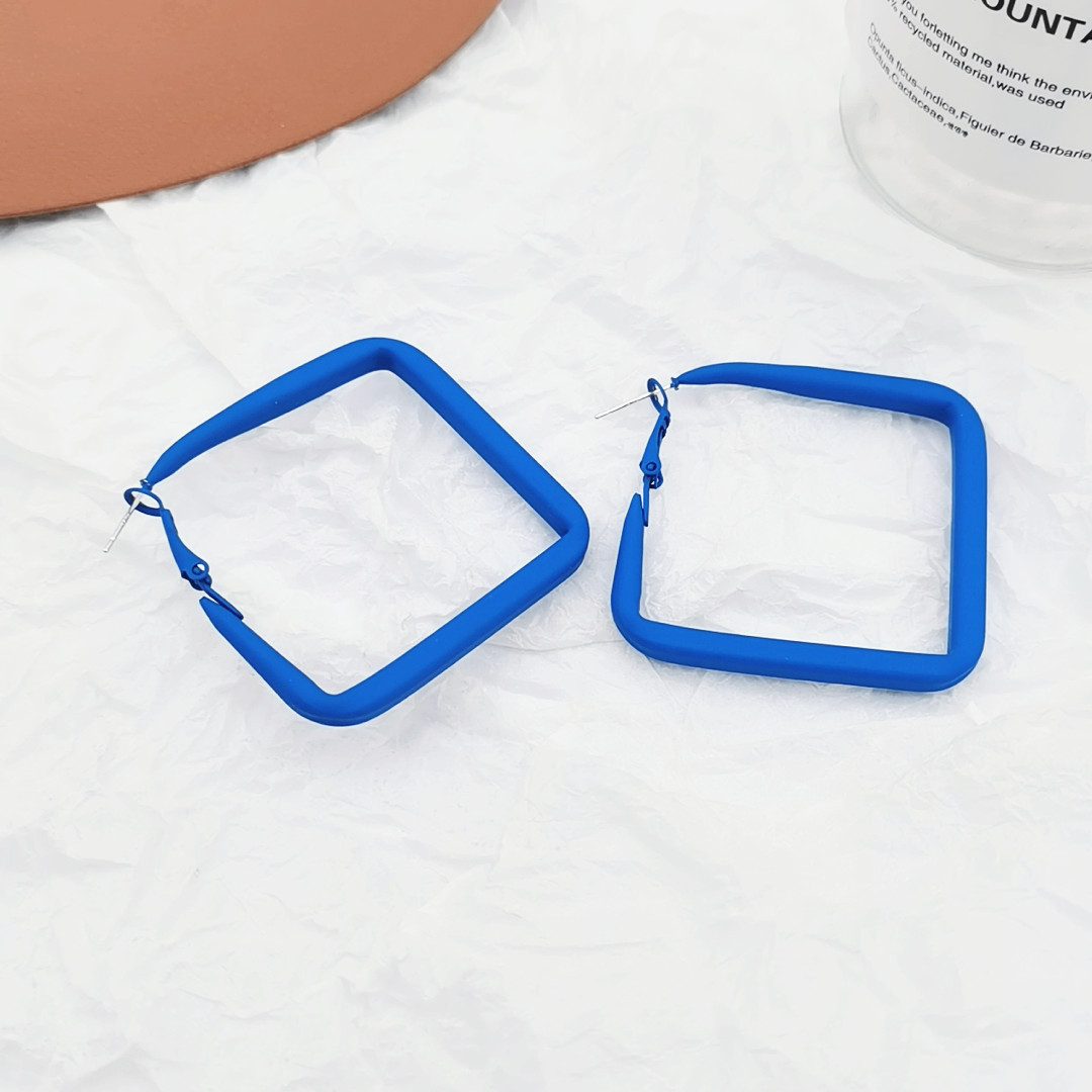 Exaggerated Square Alloy Stoving Varnish Earrings display picture 6