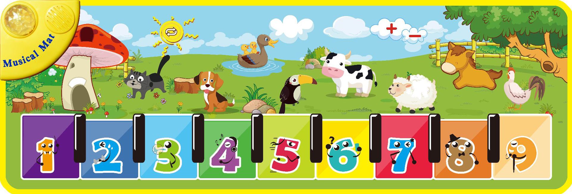 新品亚马逊跨境音乐毯 动物钢琴垫 多模式选择 防滑底 带说明书