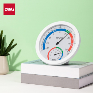Deli 9017 Mechanical Temperature and Humidity Meter Household Indoor Temperature and Humidity Meter Thermometer Baby Room Wall-Mounted