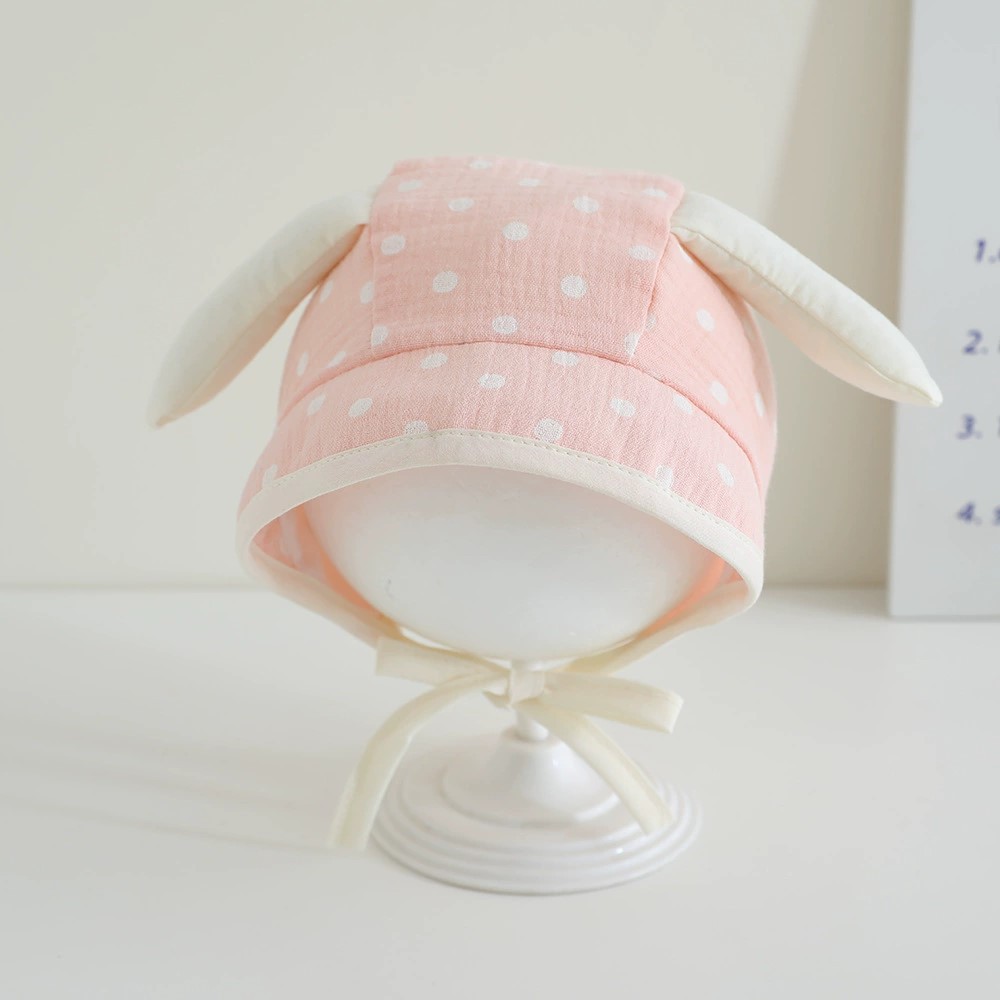 Sombrero de bebé super lindo punto de onda de dibujos animados para bebés femeninos gorra de sombrero de aire exterior de doble capa caliente primavera y otoño lindos gorros para las orejas