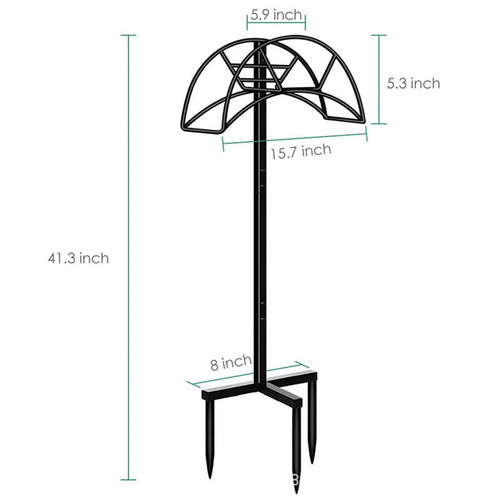 Garden Hose Storage Rack Bracket Removable Metal Pipe Hook Stand Upright Outdoor Metal Flower Stand