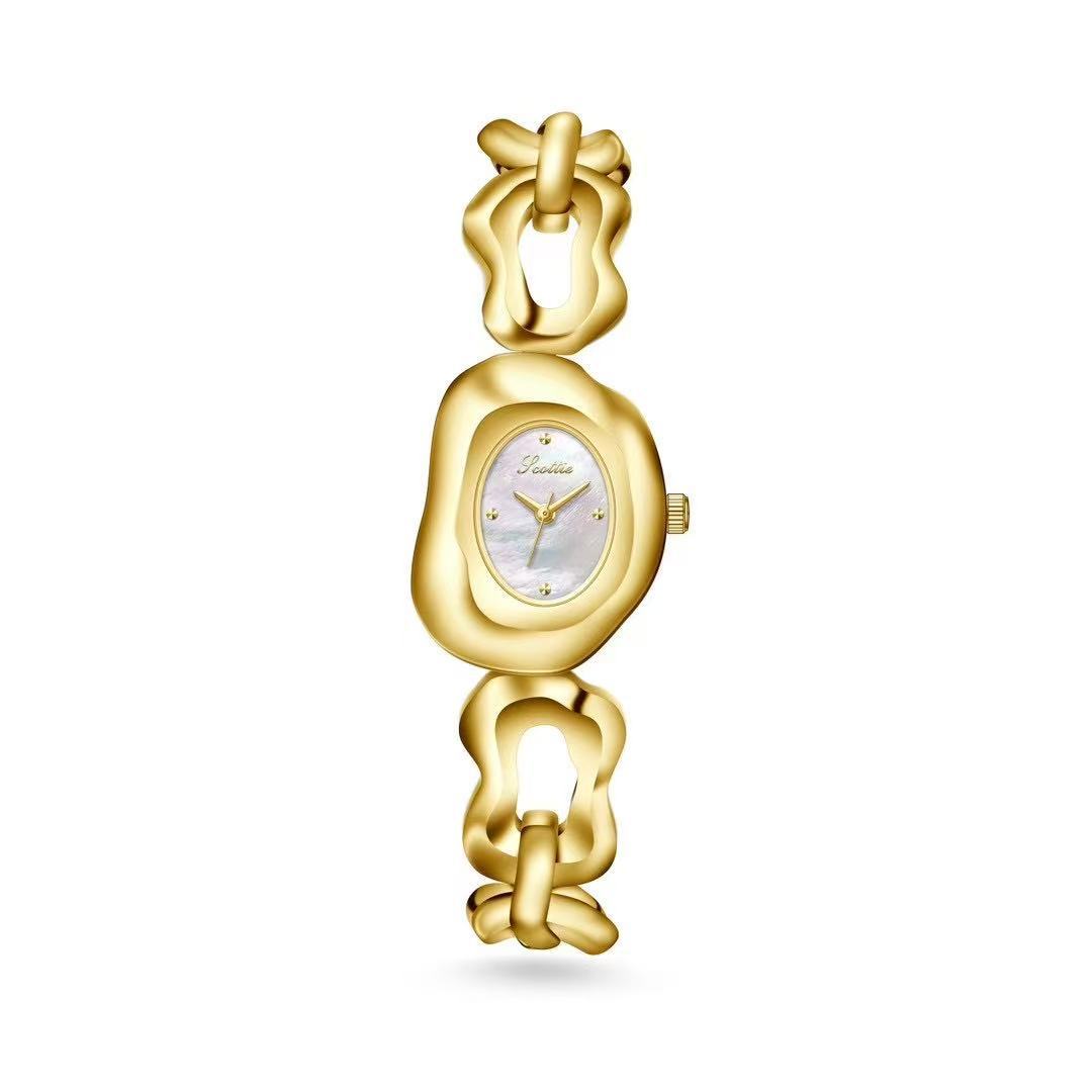 Gold shell white plate