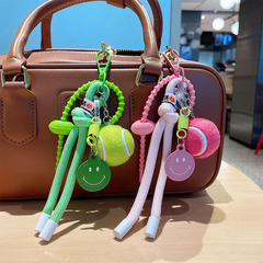 2025 新韓国 Miu スタイル編組ロープバッグぶら下げガールハート車のキーホルダーメーカー直接供給