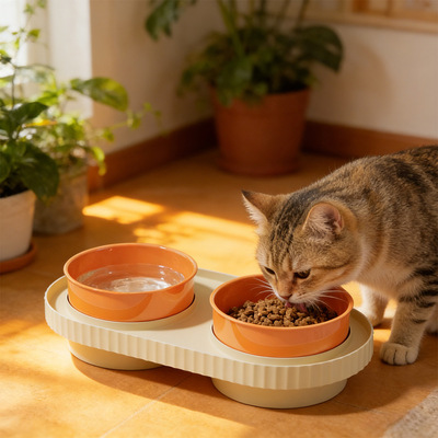 寵物雙碗防打翻貓碗狗碗環保寵物碗飲水喂食加深防濺貓咪用品