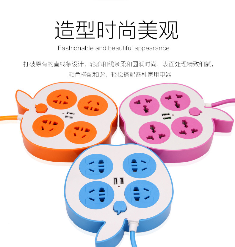 Certificación de Tailandia multiuso 1.8m cable USB de carga Apple exportación de comercio exterior enchufe creativo