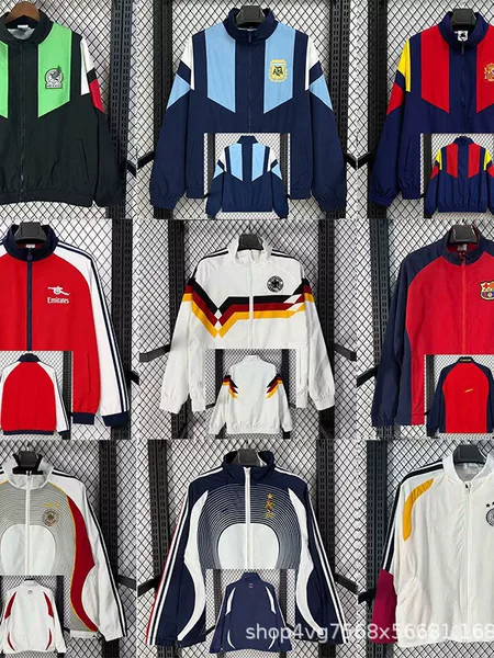 Cross-Border Wholesale 2627 New Style Windbreaker National Team Single-Sided Long-Sleeved Hoodless Adult Football Jacket Sports Jacket