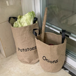 蔬果收纳袋厨房洋葱土豆储存整理收纳袋透气双面黄麻材料1462