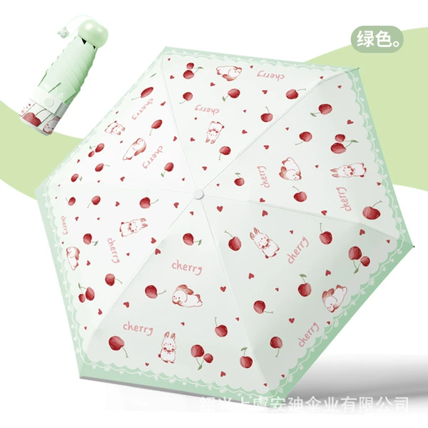 50% off hand-opened cherries--cute rabbit green