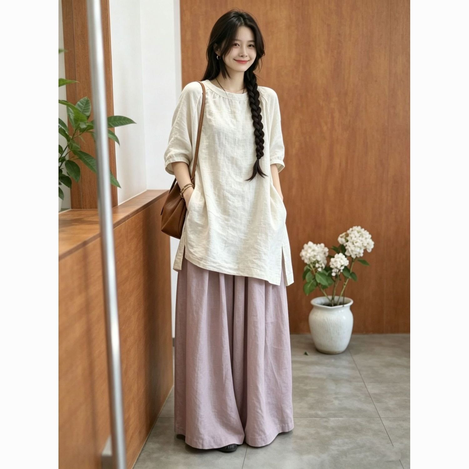 Zen-inspired new Chinese-style cotton-linen loose-fitting suit, skin-friendly linen, casual tea attire, artistic Hanfu, Zen clothing with a cool and refined feel