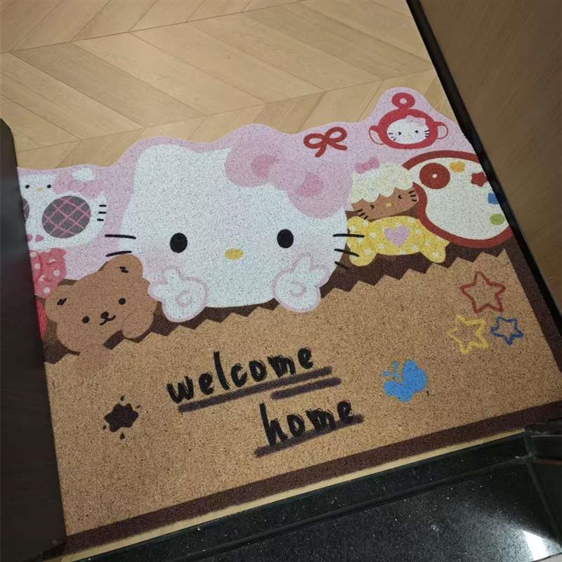 HelloKitty入户门地垫进门除尘蹭土脚垫玄关耐磨可裁剪丝圈脚垫子|undefined