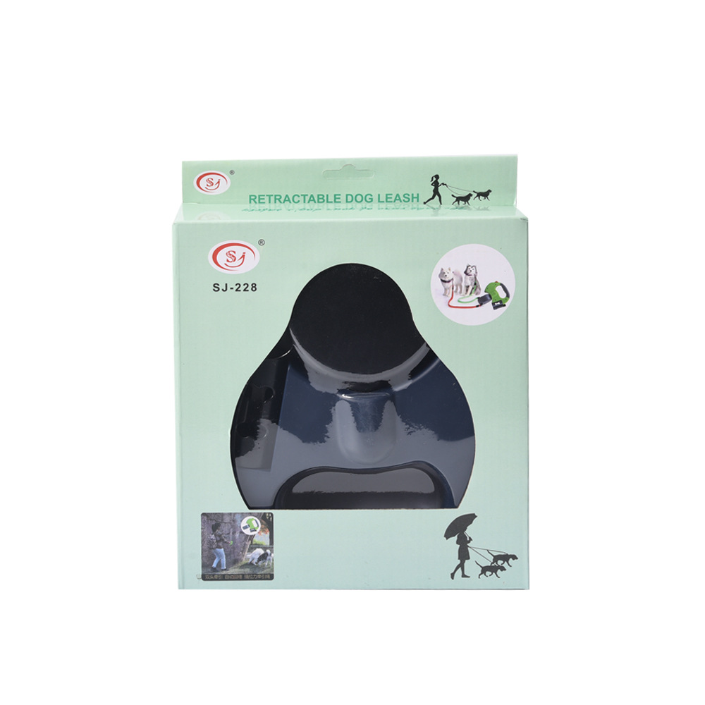 Cadena de perro nueva de doble cabeza con cuerda de tracción retráctil automática de uno a dos transfronterizos con cuerda ligera de perro de doble cabeza en stock al por mayor