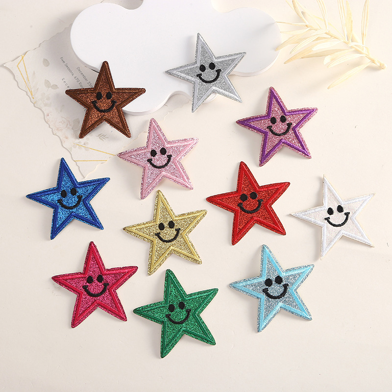 新款五角星手工布贴DIY卫衣服装装饰贴片刺绣辅料补丁贴跨境直发