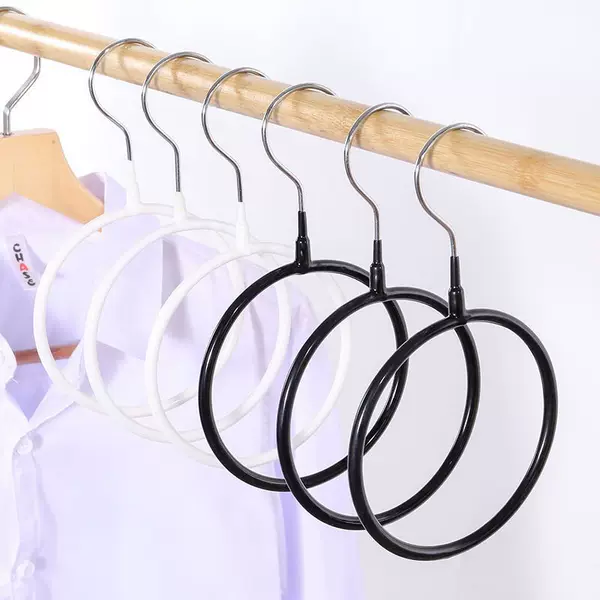 Multifunctional plastic dip hanging scarf rack clothing store storage belt tie scarf display stand round scarf ring wholesale