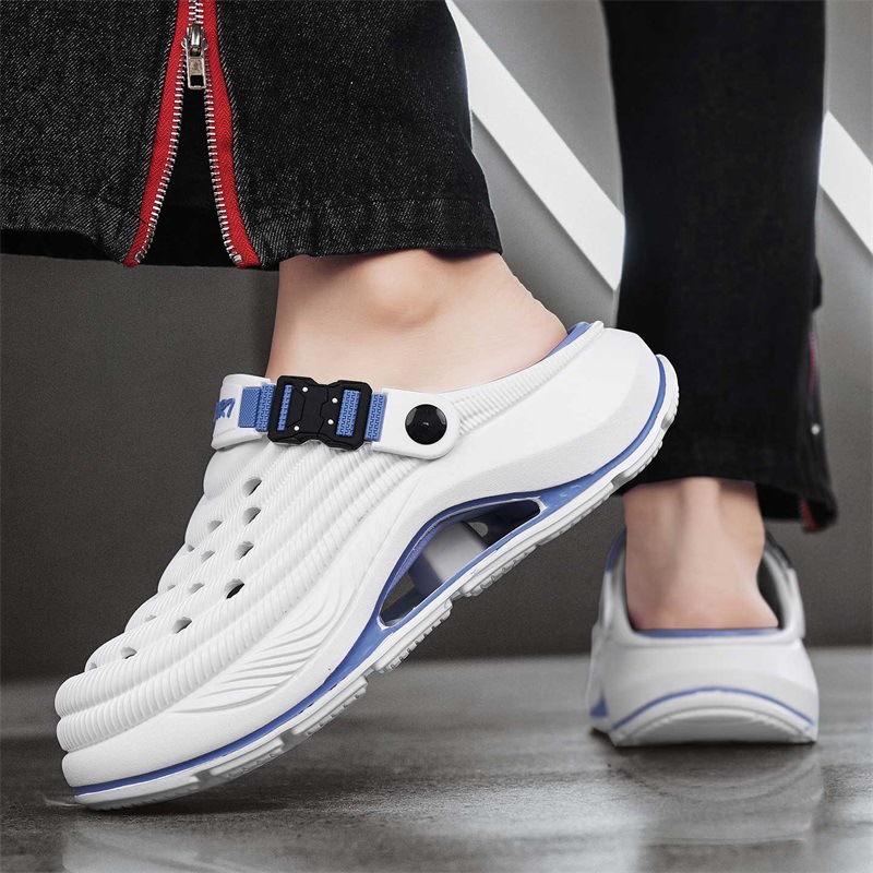 Light Luxury 2025 Men's Clogs for Summer, Outdoor Beach Closed-Toe Non-Slip Thick-Soled Slippers with a Cushioned Feel, Outdoor Sandals