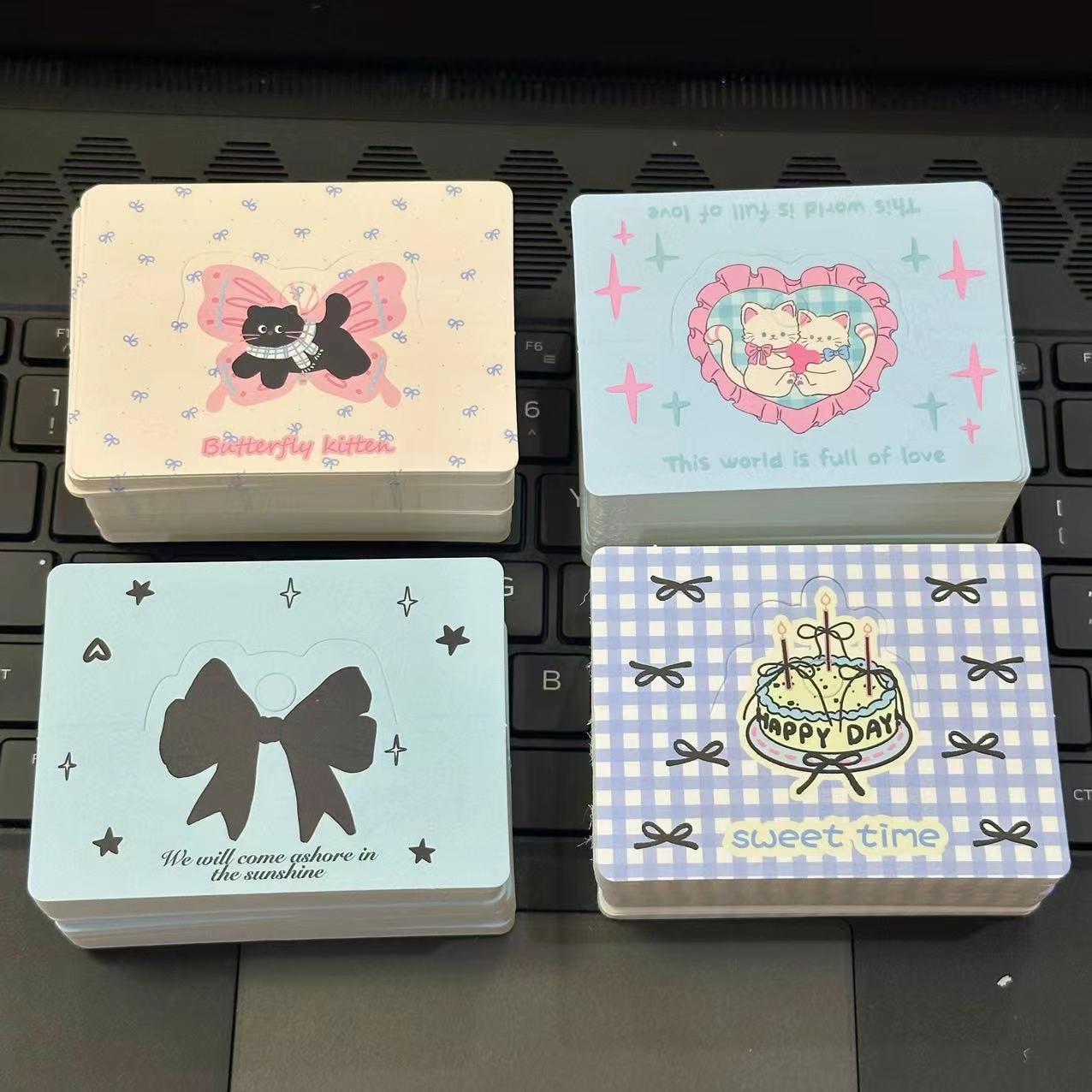 对折卡头发绳包装材料发夹包装diy饰品配件发饰卡纸摆地摊