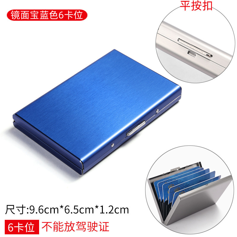 Titular de la tarjeta de acero inoxidable para hombres titular de la tarjeta de metal de cepillo antirrobo titular de la tarjeta de caja de tarjeta pequeña anti-desmagnetizador de las mujeres para el permiso de conducir