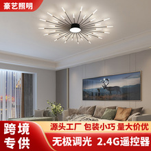虾皮LED客厅灯现代简约轻奢卧室灯具创意枝形无极调光北美轻奢