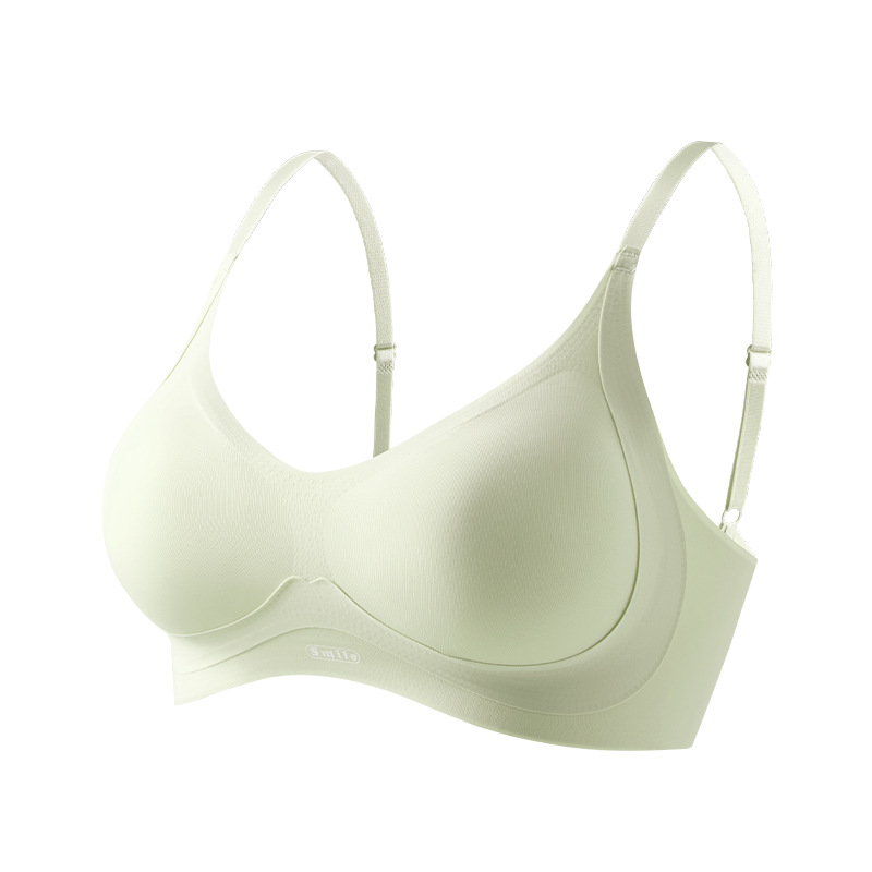 Taza fija integrada con piel de leche sin marcas ropa interior pequeña pecho julong sin anillo de acero gelatina desnuda y transpirable sujetador femenino