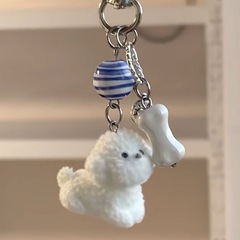 骨子犬樹脂植毛子犬漫画キーホルダーキーホルダー立体かわいいバッグカップルプレゼント