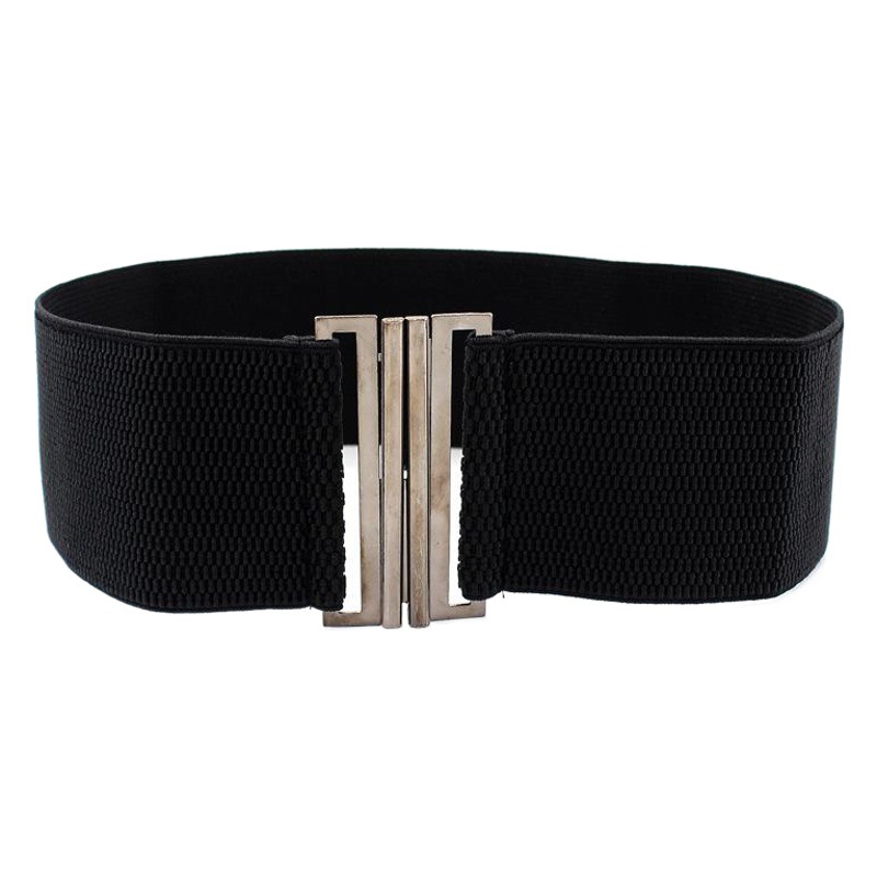 Hebilla elástica ancha de moda para mujer vestido de sello de cintura Four Seasons todo partido cinturón elástico Entrega decorativa de una pieza para mujer