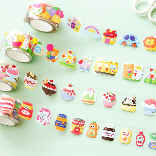 Message Tuantuan Gacha Machine Cartoon Animal Die-cut Tape Cute Bear Handbag Guka DIY Decoration 14 Styles